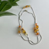 925 Sterling Silver Amber Necklace 33.4 in