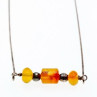 925 Sterling Silver Amber Necklace 33.4 in