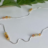 925 Sterling Silver Amber Necklace 33.4 in