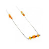 925 Sterling Silver Amber Necklace 33.4 in