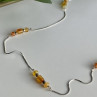925 Sterling Silver Amber Necklace 33.4 in