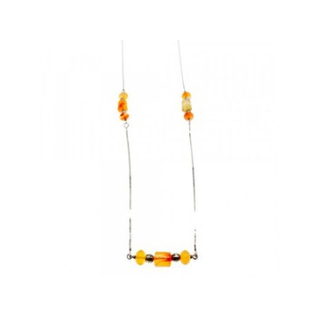 925 Sterling Silver Amber Necklace 33.4 in