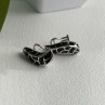 Italy Belle Etoile Coccodrillo 925 Sterling Silver Black Onyx Earrings