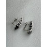 Italy Belle Etoile Coccodrillo 925 Sterling Silver Black Onyx Earrings