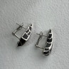 Italy Belle Etoile Coccodrillo 925 Sterling Silver Black Onyx Earrings
