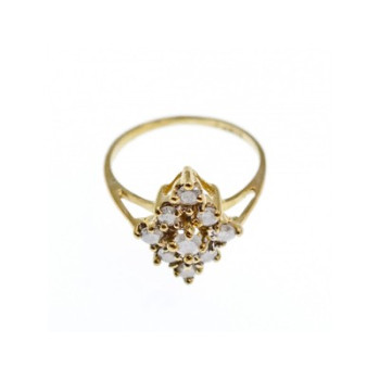 10K YELLOW GOLD  WHITE SAPPHIRE RING SIZE 5.5