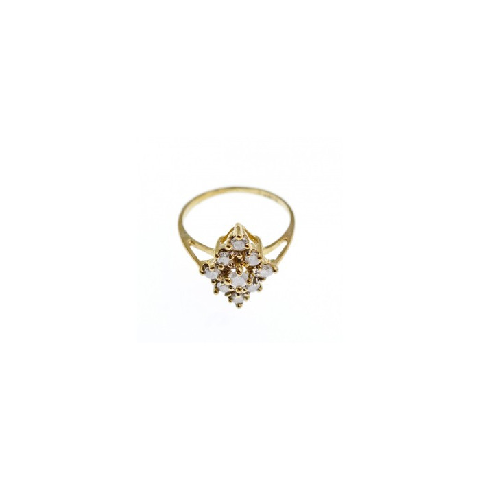 10K YELLOW GOLD  WHITE SAPPHIRE RING SIZE 5.5