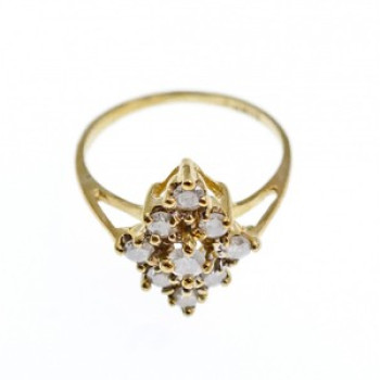 10K Yellow Gold White Sapphire Ring Size 5.5