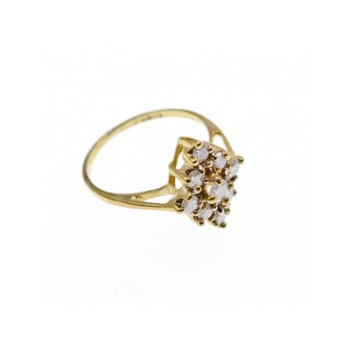 10K YELLOW GOLD  WHITE SAPPHIRE RING SIZE 5.5