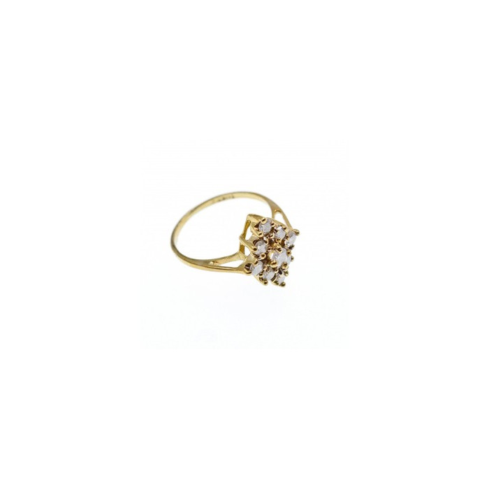 10K YELLOW GOLD  WHITE SAPPHIRE RING SIZE 5.5