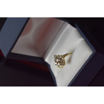 10K YELLOW GOLD  WHITE SAPPHIRE RING SIZE 5.5