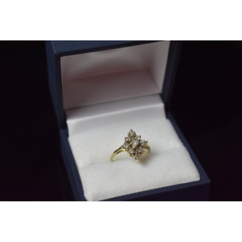 10K YELLOW GOLD  WHITE SAPPHIRE RING SIZE 5.5