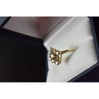 10K YELLOW GOLD  WHITE SAPPHIRE RING SIZE 5.5
