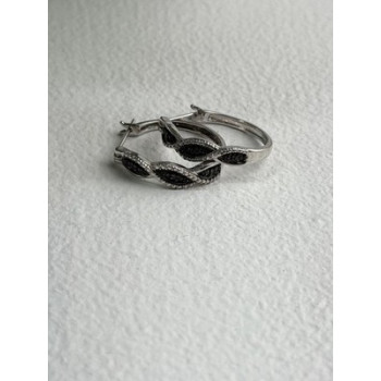 Yin-Yang 925 Sterling Silver Black Onyx Tiny Stones Earrings