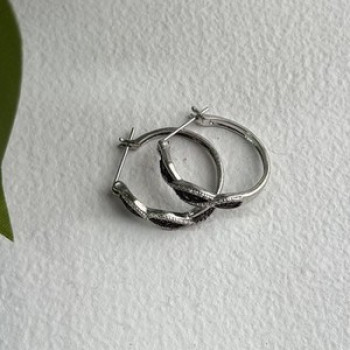 Yin-Yang 925 Sterling Silver Black Onyx Tiny Stones Earrings