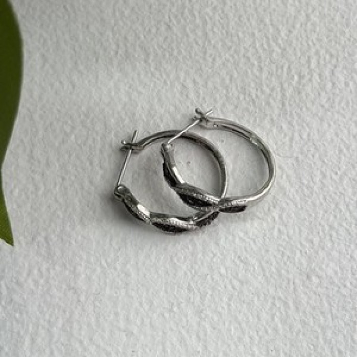 Yin-Yang 925 Sterling Silver Black Onyx Tiny Stones Earrings