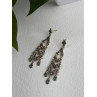 Vintage Dangle 925 Sterling Silver Marcasite Earrings
