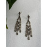 Vintage Dangle 925 Sterling Silver Marcasite Earrings