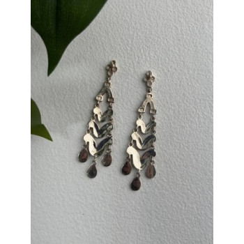 Vintage Dangle 925 Sterling Silver Marcasite Earrings