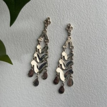 Vintage Dangle 925 Sterling Silver Marcasite Earrings