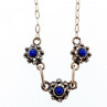Vintage 925 Sterling Silver Blue Agate Necklace 17.7 in