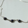 Vintage 925 Sterling Silver Blue Agate Necklace 17.7 in