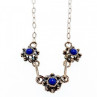 Vintage 925 Sterling Silver Blue Agate Necklace 17.7 in