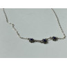 Vintage 925 Sterling Silver Blue Agate Necklace 17.7 in