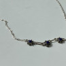 Vintage 925 Sterling Silver Blue Agate Necklace 17.7 in