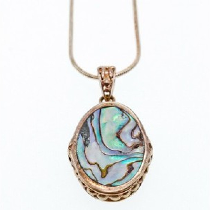 Vintage 925 Sterling Silver Haliotis Chain with Pendant