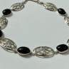 Vintage 925 Sterling Silver Black Onyx Necklace