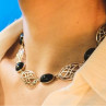 Vintage 925 Sterling Silver Black Onyx Necklace