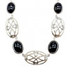 Vintage 925 Sterling Silver Black Onyx Necklace