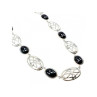 Vintage 925 Sterling Silver Black Onyx Necklace