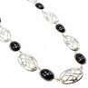 Vintage 925 Sterling Silver Black Onyx Necklace