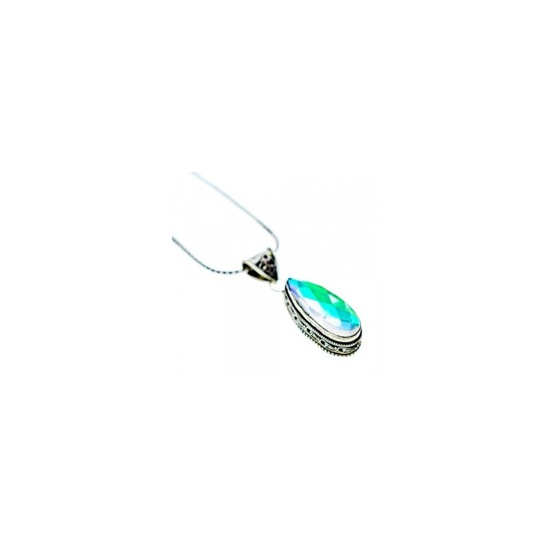 925 Sterling Silver Jewelry Glass Chain with Pendant