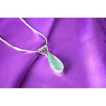 925 Sterling Silver Jewelry Glass Chain with Pendant