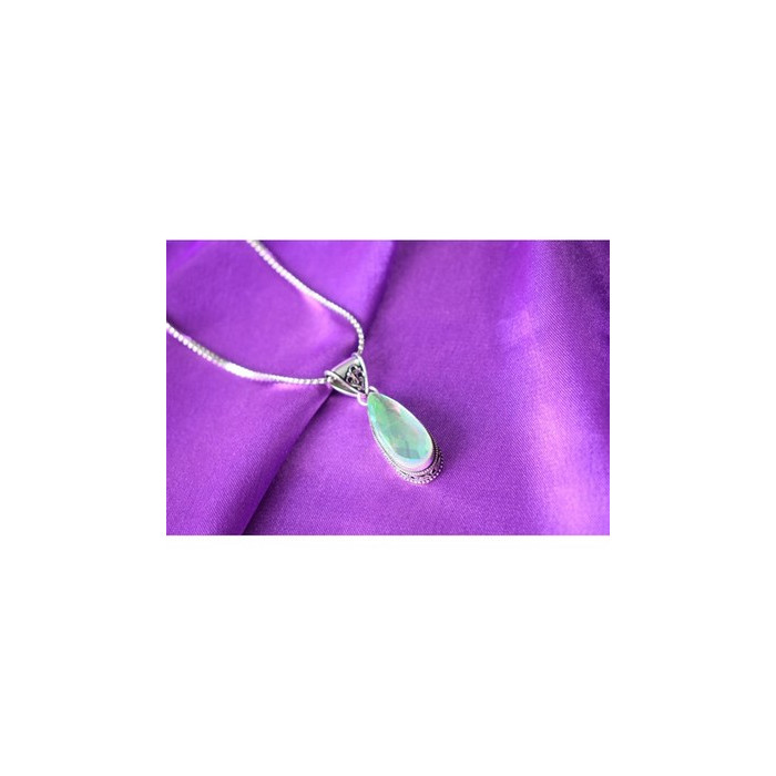 925 Sterling Silver Jewelry Glass Chain with Pendant