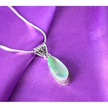 925 Sterling Silver Jewelry Glass Chain with Pendant