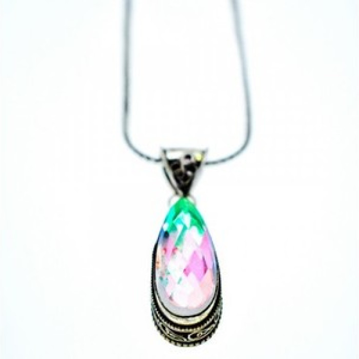 925 Sterling Silver Jewelry Glass Chain with Pendant
