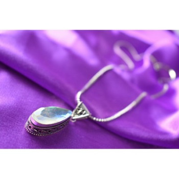 925 Sterling Silver Jewelry Glass Chain with Pendant