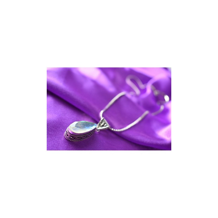 925 Sterling Silver Jewelry Glass Chain with Pendant