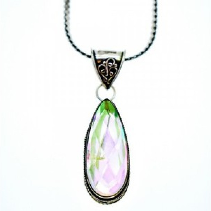 925 Sterling Silver Jewelry Glass Chain with Pendant