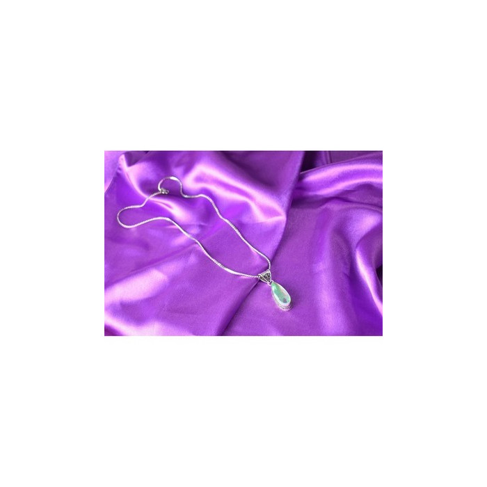 925 Sterling Silver Jewelry Glass Chain with Pendant