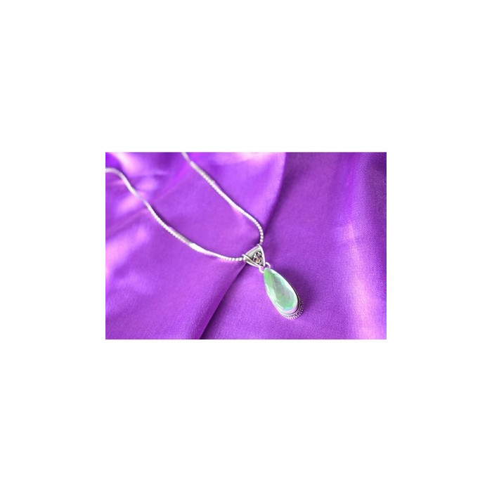 925 Sterling Silver Jewelry Glass Chain with Pendant
