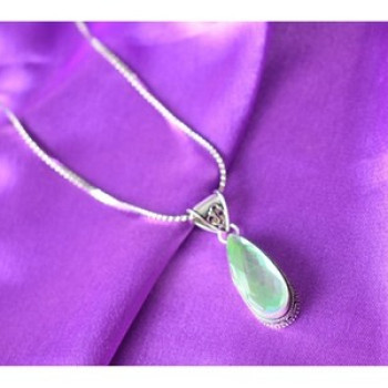 925 Sterling Silver Jewelry Glass Chain with Pendant