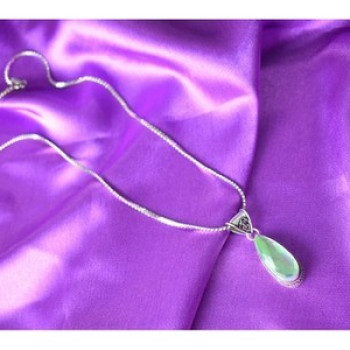 925 Sterling Silver Jewelry Glass Chain with Pendant