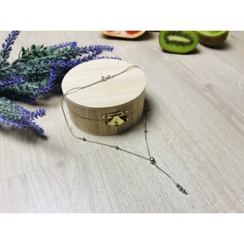 925 Sterling Silver Necklace with Beads Italy