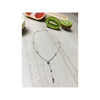 925 Sterling Silver Necklace with Beads Italy