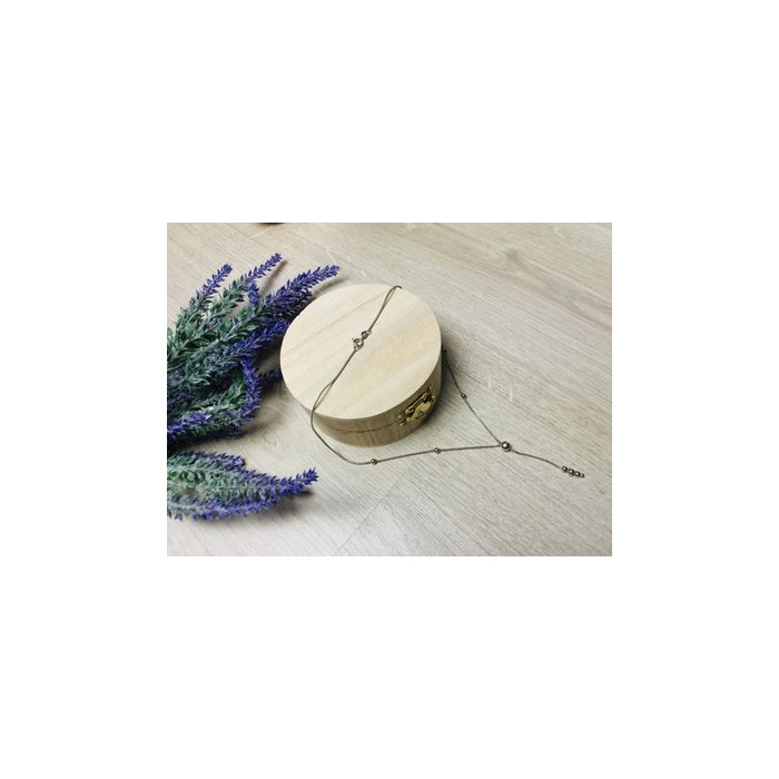 925 Sterling Silver Necklace with Beads Italy